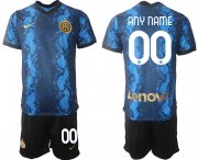 Wholesale Cheap Men 2021-2022 Club Inter Milan home blue customized Nike Soccer Jersey