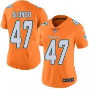 Wholesale Cheap Nike Dolphins #47 Kiko Alonso Orange Women's Stitched NFL Limited Rush Jersey