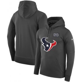 Wholesale Cheap NFL Men\'s Houston Texans Nike Anthracite Crucial Catch Performance Pullover Hoodie