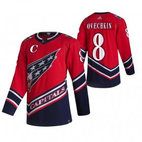Wholesale Cheap Washington Capitals #8 Alexander Ovechkin Red Men\'s Adidas 2020-21 Reverse Retro Alternate NHL Jersey