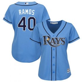 Wholesale Cheap Rays #40 Wilson Ramos Light Blue Alternate Women\'s Stitched MLB Jersey