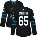 Wholesale Cheap Adidas Sharks #65 Erik Karlsson Black Alternate Authentic Women's Stitched NHL Jersey