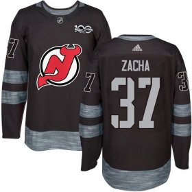 Wholesale Cheap Adidas Devils #37 Pavel Zacha Black 1917-2017 100th Anniversary Stitched NHL Jersey