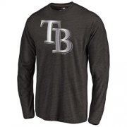 Wholesale Cheap Tampa Bay Rays Platinum Collection Long Sleeve Tri-Blend T-Shirt Black