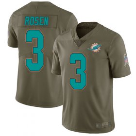 Wholesale Cheap Nike Dolphins #3 Josh Rosen Olive Men\'s Stitched NFL Limited 2017 Salute To Service Jersey