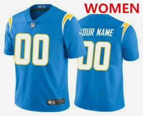 Wholesale Cheap Women\'s Los Angeles Chargers Customized Electric 2020 New Blue Vapor Untouchable Stitched Limited Jersey