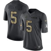 Wholesale Cheap Nike Panthers #5 Teddy Bridgewater Black Youth Stitched NFL Limited 2016 Salute to Service Jersey
