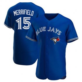 Cheap Men\'s Toronto Blue Jays #15 Whit Merrifield Royal Flex Base Stitched Baseball Jersey