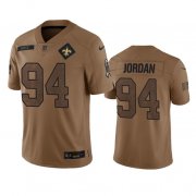 Wholesale Cheap Men's New Orleans Saints #94 Cameron Jordan 2023 Brown Salute To Service Limited Football Stitched Jersey
