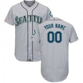 Wholesale Cheap Seattle Mariners Majestic Road Flex Base Authentic Collection Custom Jersey Gray