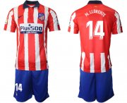 Wholesale Cheap Men 2020-2021 club Atletico Madrid home 14 red Soccer Jerseys