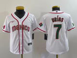 Wholesale Cheap Youth Mexico Baseball #7 Julio Urias 2023 Red World Baseball Classic Stitched Jersey1