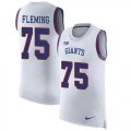 Wholesale Cheap Nike Giants #75 Cameron Fleming White Men's Stitched NFL Limited Rush Tank Top Jersey