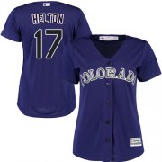Wholesale Cheap Rockies #17 Todd Helton Purple Alternate Women's Stitched MLB Jersey