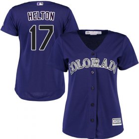 Wholesale Cheap Rockies #17 Todd Helton Purple Alternate Women\'s Stitched MLB Jersey