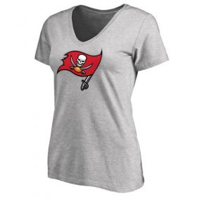Wholesale Cheap Women\'s Tampa Bay Buccaneers Pro Line Primary Team Logo Slim Fit T-Shirt Grey