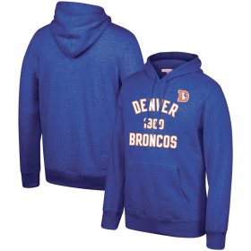 Wholesale Cheap Denver Broncos Mitchell & Ness Team History Pullover Hoodie Blue