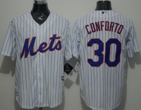 Wholesale Cheap Mets #30 Michael Conforto White(Blue Strip) New Cool Base Stitched MLB Jersey