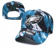 Wholesale Cheap Eagles Team Logo Blue Black Peaked Adjustable Fashion Hat YD