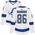 Wholesale Cheap Adidas Lightning #86 Nikita Kucherov White Road Authentic Women's Stitched NHL Jersey