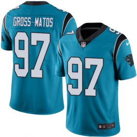 Wholesale Cheap Nike Panthers #97 Yetur Gross-Matos Blue Men\'s Stitched NFL Limited Rush Jersey