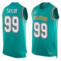 Wholesale Cheap Nike Dolphins #99 Jason Taylor Aqua Green Team Color Men's Stitched NFL Limited Tank Top Jersey