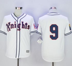Wholesale Cheap New York Knights The Natural #9 Roy Hobbs White Movie Stitched MLB Jersey