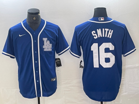 Cheap Men\'s Los Angeles Dodgers #16 Will Smith Blue Cool Base Stitched Baseball Jersey