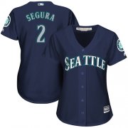 Wholesale Cheap Mariners #2 Jean Segura Navy Blue Alternate Women's Stitched MLB Jersey