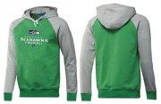 Wholesale Cheap Seattle Seahawks Critical Victory Pullover Hoodie Green & Grey