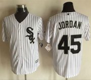 Wholesale Cheap White Sox #45 Michael Jordan White(Black Strip) New Cool Base Stitched MLB Jersey