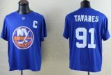 Wholesale Cheap NHL New York Islanders #91 John Tavares Blue T-Shirt