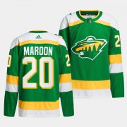 Cheap Men's Minnesota Wild #20 Patrick Maroon Green 2023-24 Stitched Jersey