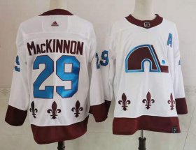Wholesale Cheap Men\'s Colorado Avalanche #29 Nathan MacKinnon White 2021 Retro Stitched NHL Jersey