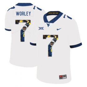 Wholesale Cheap West Virginia Mountaineers 7 Daryl Worley White Fashion College Football Jersey