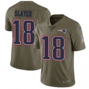 Wholesale Cheap Nike Patriots #18 Matt Slater Olive Men's Stitched NFL Limited 2017 Salute To Service Jersey