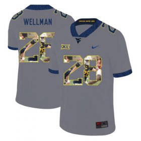 Wholesale Cheap West Virginia Mountaineers 28 Elijah Wellman Gray Fashion College Football Jersey