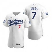 Wholesale Cheap Los Angeles Dodgers #7 Julio Urias White 2020 World Series Champions Jersey