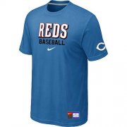 Wholesale Cheap Cincinnati Reds Nike Short Sleeve Practice MLB T-Shirt Indigo Blue