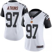 Wholesale Cheap Nike Bengals #97 Geno Atkins White Women's Stitched NFL Limited Rush Jersey