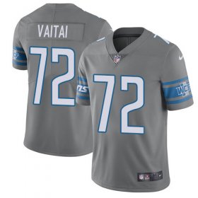 Wholesale Cheap Nike Lions #72 Halapoulivaati Vaitai Gray Men\'s Stitched NFL Limited Rush Jersey