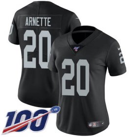 Wholesale Cheap Nike Raiders #20 Damon Arnette Black Team Color Women\'s Stitched NFL 100th Season Vapor Untouchable Limited Jersey
