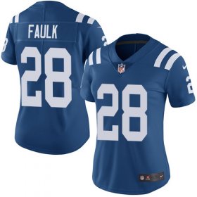 Wholesale Cheap Nike Colts #28 Marshall Faulk Royal Blue Team Color Women\'s Stitched NFL Vapor Untouchable Limited Jersey