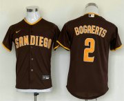 Cheap Youth San Diego Padres #2 Xander Bogaerts Brown Cool Base Stitched Baseball Jersey