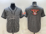 Wholesale Cheap Men's San Francisco 49ers Grey Team Big Logo With Patch Cool Base Stitched Baseball Jersey