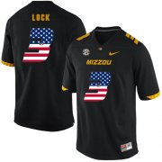 Wholesale Cheap Missouri Tigers 3 Drew Lock Black USA Flag Nike College Football Jersey