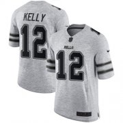 Wholesale Cheap Nike Bills #12 Jim Kelly Gray Men's Stitched NFL Limited Gridiron Gray II Jersey