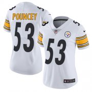 Wholesale Cheap Nike Steelers #53 Maurkice Pouncey White Women's Stitched NFL Vapor Untouchable Limited Jersey