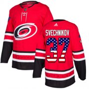 Wholesale Cheap Adidas Hurricanes #37 Andrei Svechnikov Red Home Authentic USA Flag Stitched NHL Jersey