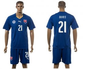 Wholesale Cheap Slovakia #21 Duris Blue Away Soccer Country Jersey